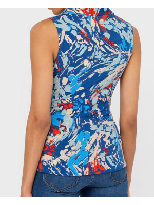 Top Arianna din jerseu cu imprimeu