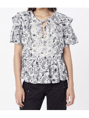 TRICOU CU IMPRIMEU ALB&NEGRU