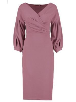 Rochie midi cu umeri scoși
