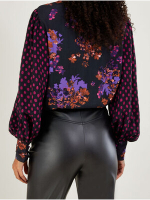 Bluza Kiera cu imprimeu floral,din viscoza sustenabila