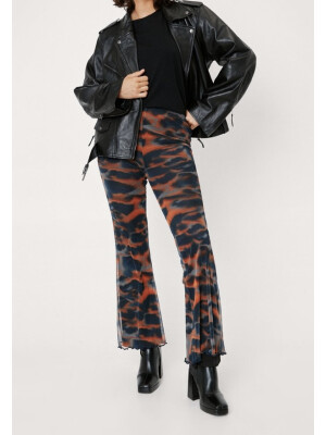 PANTALONI TRAPEZ CU PLASA 