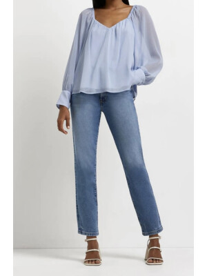 BLUZA DIN VOAL ALBASTRU 