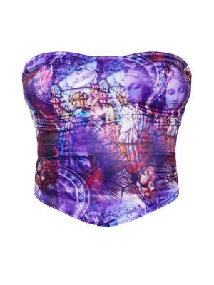 TOP CU ASPECT SATINAT VIOLET