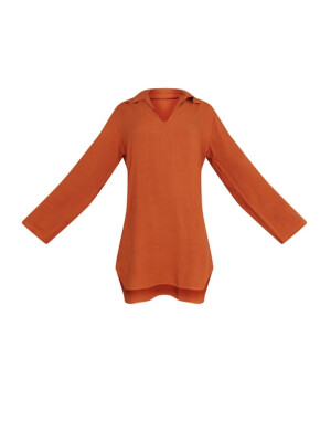 ROCHIE CAMASĂ OVERSIZE CU GULER ÎN ASPECT DE IN 