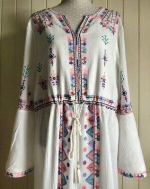 Tunica Boho Monsoon brodata,din bumbac