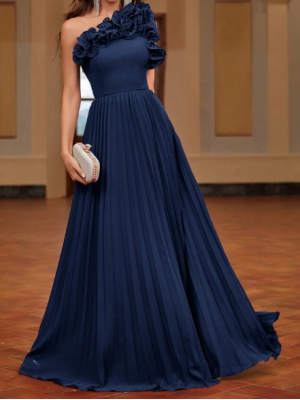  Rochie de seară feminină cu flori 3D făcută manual