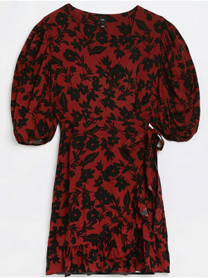 ROCHIE SCURTA CU FLORI NEGRE