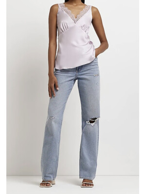 TOP CAMI CU DANTELĂ MOV