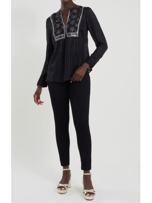 Bluză cu bretele brodate Haley