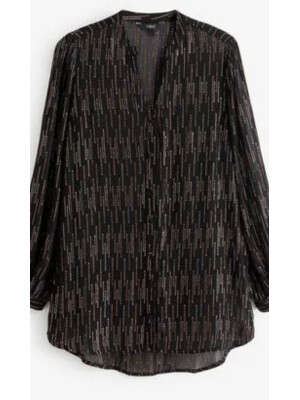 CĂMAȘĂ NEAGRĂ CU LINII MULTICOLOR NEXT