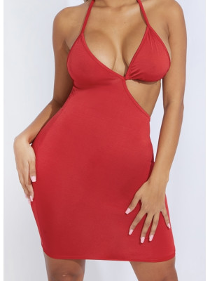 ROCHIE BODYCON ROSA DECUPATĂ