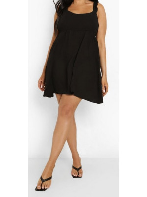 Plus rochie smock cu volane