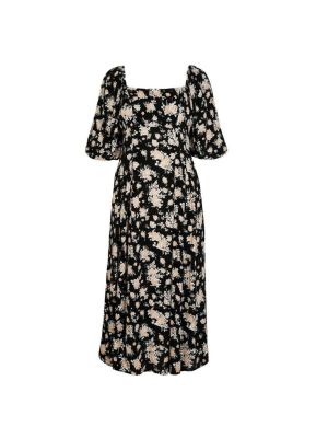 ROCHIE CU IMPRIMEU FLORAL SI DECOLTEU