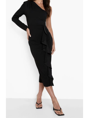 Rochie Midaxi cu Volane Asimetrice Boohoo