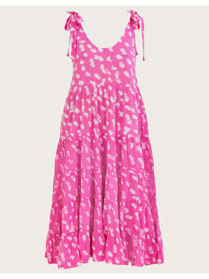 Rochie midi cu imprimeu roz