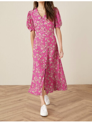 Rochie cămașă florală Sonya roz