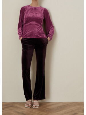 Top roz Pippa cu imprimeu paisley și croială peplum