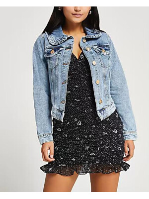 JACHETĂ DIN DENIM CU GULER