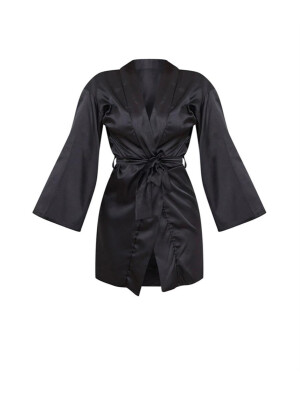 HALAT DIN SATIN NEGRU