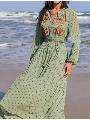 ROCHIE MAXI CU MÂNECĂ