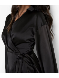 Rochie midi cu guler din satin