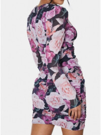 ROCHIE BODYCON CU IMPRIMEU TRANDAFIRI