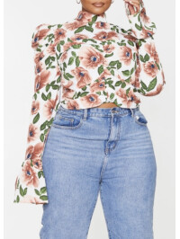 PLUS BLUZĂ FLORĂ NUDE