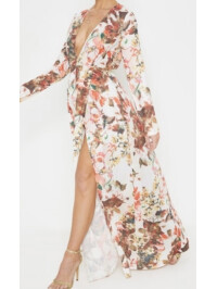 Rochie lunga cu imprimeuri florale PLT 