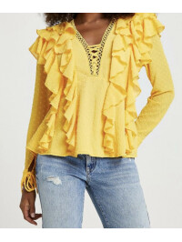 BLUZA GALBENA DIN VOAL