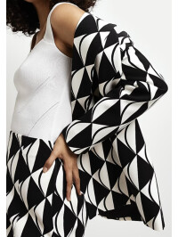 SACOU GEOMETRIC ALB & NEGRU