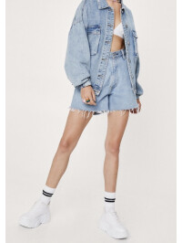 Geaca denim cu elastic in spate