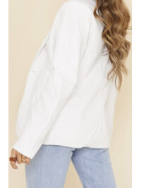 BLAZER ALB CU TIV CURBA DIN ECOPIELE