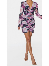 ROCHIE BODYCON CU IMPRIMEU TRANDAFIRI