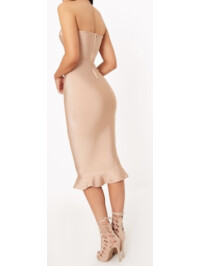 ROCHIE MIDI BANDAGE CU TIV CAMEL