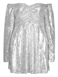 Plus Rochie Skater cu maneci bufante cu paiete