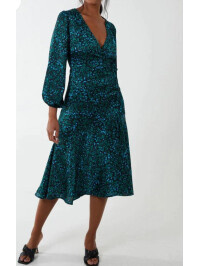 ROCHIE MIDI DIN SATIN CU DECOLTEU