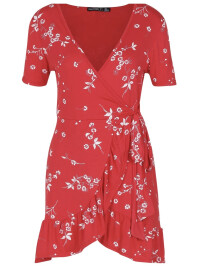 ROCHIE ROȘIE CU FLORI ALBE 