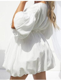 ROCHIE ALBĂ CU MÂNECĂ PUFFBALL