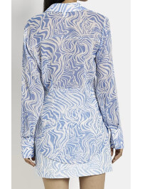 CĂMAȘĂ CU IMPRIMEU ALBASTRU