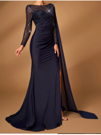 Rochie elegantă de lux, din plasă cu mărgele,