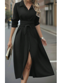 Rochie elegantă de damă cu guler răsturnat,