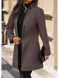 Jachetă casual pentru femei,  cu guler înalt, croită, tip vacanță