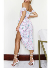 ROCHIE MIDI CU FLORI NUDE 