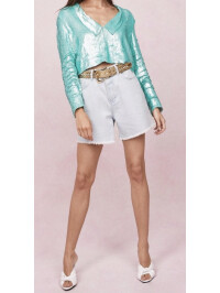 Sacou decupată cu paiete cu decolteu în V