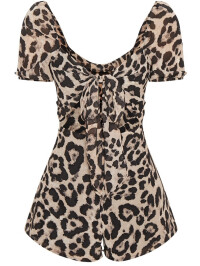 Salopeta scurta cu imprimeu leopard 