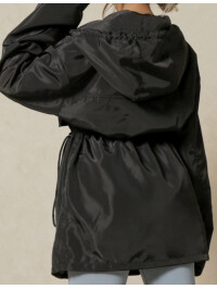 Jachetă de vânt cu glugă cu detaliu de cordon Warehouse