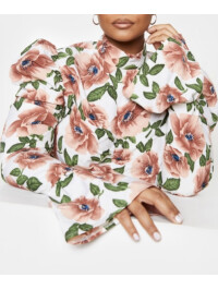 PLUS BLUZĂ FLORĂ NUDE