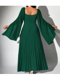  Rochie elegantă din șifon plisat,  cu mânecă lungă,