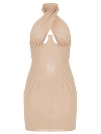 ROCHIE NUDE PU CU GÂT CU DETALII SUB BUST 