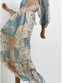 ROCHIE MAXI SMOCK ALBASTRU